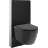 Mexen Carmen Aufputz-WC-Set mit pneumatischem Gestell Tex Air G, WC-Schüssel Tornado und Softclose-Sitz, Schwarz Matt