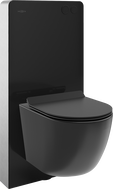 Mexen Lena Unterputz-WC-Set mit pneumatischem Tex Air G Rahmen, WC-Schüssel Tornado und Softclose-Sitz, schwarz matt