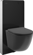 Mexen Lena Oberputz-WC-Set, pneumatische Rahmen Tex Air G mit WC-Schüssel Tornado und Soft-Close-Sitz, schwarzmatt