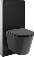 Mexen Rico Aufputz-WC-Set mit pneumatischem Tex Air G Gestell, WC-Schüssel Tornado und Softclose-Sitz, schwarz matt