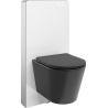 Mexen Rico Aufputzset WC pneumatisches Gestell Tex Air G mit WC-Schüssel Tornado und Soft-Close-Sitz, schwarz matt