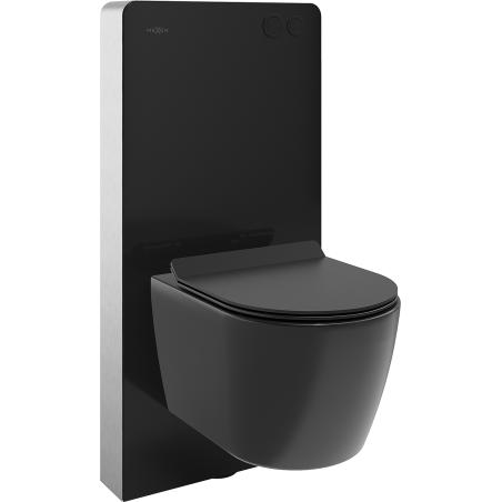 Mexen Carmen WC-Unterputz-Set Tex Air G mit pneumatischem Rahmen, WC-Schüssel Tornado und Soft-Close-Sitz, schwarz matt