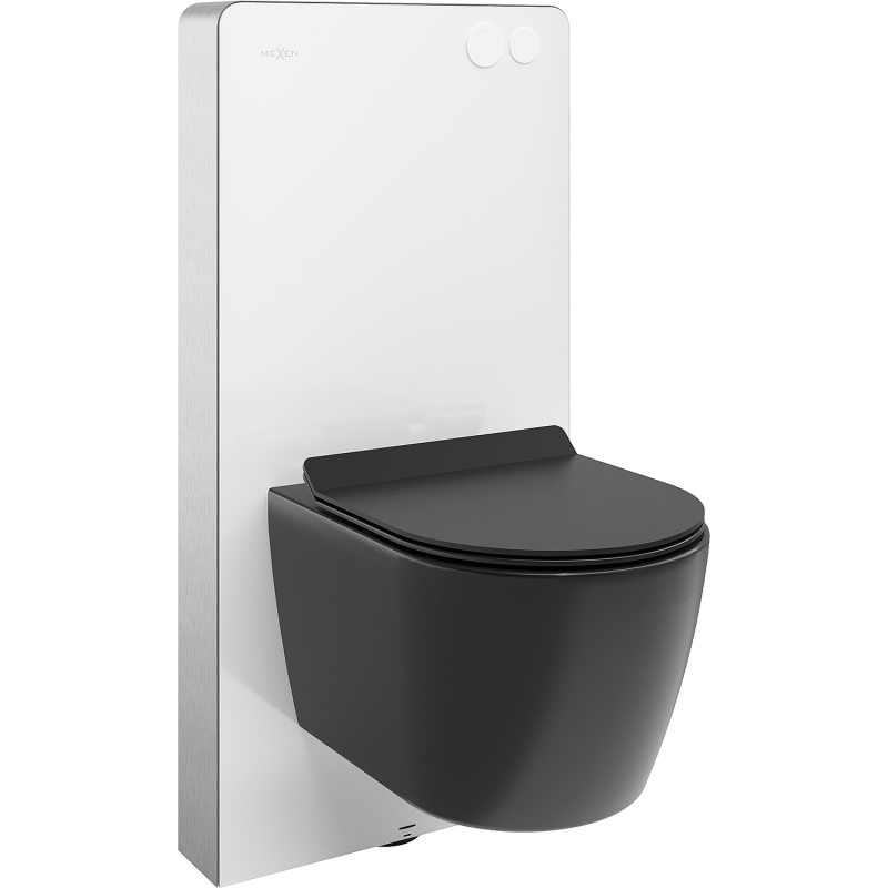 Mexen Carmen Aufputz-WC-Set mit pneumatischem Rahmen Tex Air G mit WC-Schüssel und Soft-Close-Sitz, schwarz matt