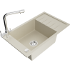 Mexen Elias Granitspüle 1-becken mit Abtropffläche und Küchenarmatur Duero, beige - 6511-69-671600-00