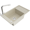 Mexen Elias Granitspüle 1-Kammer mit Abtropffläche und Küchenarmatur Duero, beige - 6511-69-671600-00