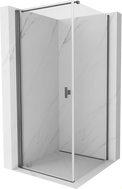 Mexen Mist-B 90 x 90 cm Schwenkdusche Kabine, transparent, gebürstetes Gun Gray - 8A2T-090-090-66-00