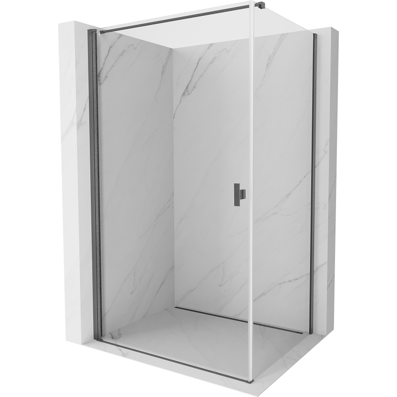Mexen Mist-B Duschkabine schwenkbar 70 x 100 cm, transparent, gun gray gebürstet - 8A2T-070-100-66-00