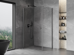 Mexen Mist-B aufklappbare Duschkabine 75 x 120 cm, transparent, gun gray gebürstet - 8A2T-075-120-66-00