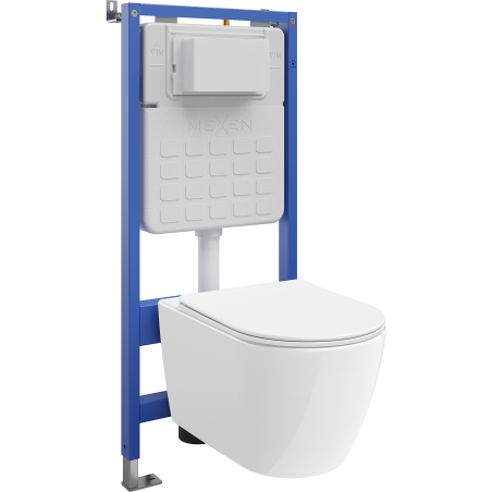 Mexen Rico Unterputz-WC-Set Tex Air Slim pneumatischer Rahmen mit WC-Schüssel 2.0 Tornado und Absenkautomatik, weiß