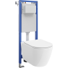 Mexen Rico Unterputz-WC-Set mit schmalem Eckrahmen Tex W mit WC-Schüssel 2.0 Tornado und softschließendem Sitz, weiß