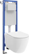 Mexen Rico Unterputz-WC-Set mit schmalem Eckrahmen Tex W mit WC-Schüssel 2.0 Tornado und softschließendem Sitz, weiß