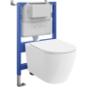 Mexen Rico Unterputz-WC-Set mit pneumatischem Rahmen Tex Air XS-F mit WC-Schüssel 2.0 Tornado und Softclose-Sitz, weiß