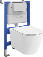 Mexen Rico Unterputz-WC-Set mit pneumatischem Rahmen Tex Air XS-F mit WC-Schüssel 2.0 Tornado und Softclose-Sitz, weiß