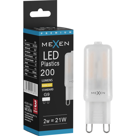 Mexen Aura LED-Glühbirne G9, 2W, Warm - 3000K, 200 lm - L120-G9-0230-01
