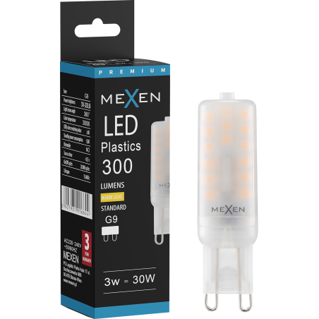 Mexen Aura LED-Lampe G9, 3W, Warm - 3000K, 300 lm - L120-G9-0330-01