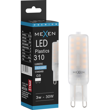 Mexen Aura LED-Lampe G9, 3W, Kalt - 6500K, 310 lm - L120-G9-0365-01