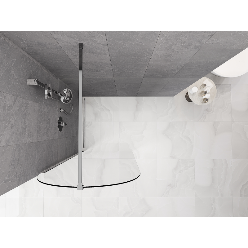 Mexen Kioto-Q Duschwand Walk-in 80 x 200 cm, transparent 8 mm, Chrom - 800-080-101-01-00-Q