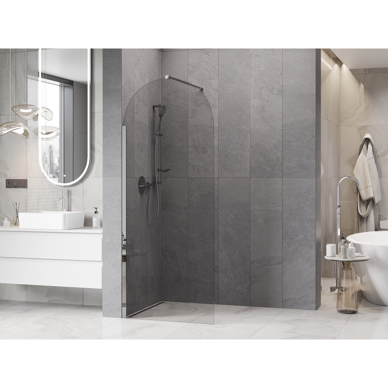 Mexen Kioto-Q Duschwand Walk-in 80 x 200 cm, transparent 8 mm, Chrom - 800-080-101-01-00-Q