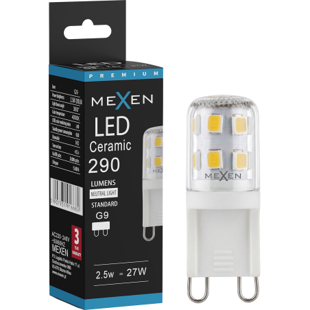 Mexen Aura LED-Glühbirne G9, 2,5W, Neutral - 4000K, 290 lm - L121-G9-0240-01