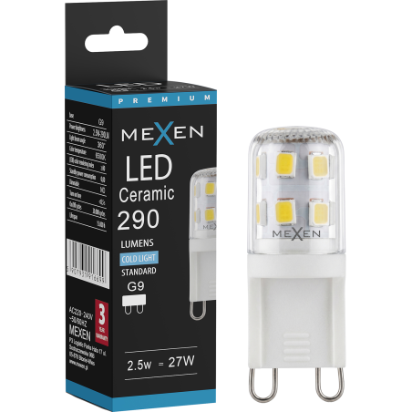 Mexen Aura LED-Glühbirne G9, 2,5W, Kalt - 6500K, 290 lm - L121-G9-0265-01