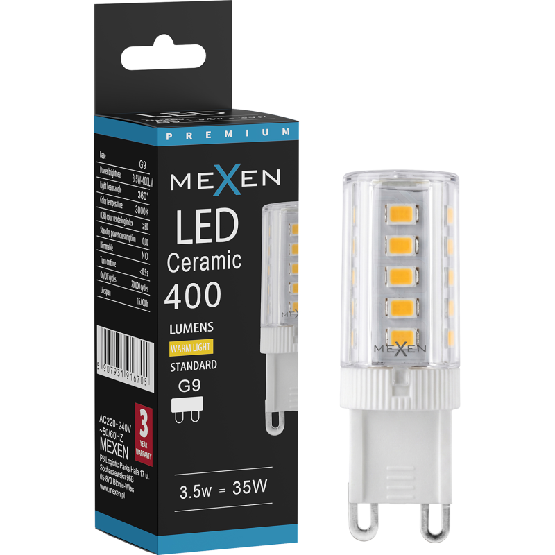 Mexen Aura LED-Glühbirne G9, 3,5W, Warm - 3000K, 400 lm - L121-G9-0330-01