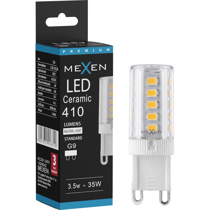 Mexen Aura LED-Lampe G9, 3,5W, Neutral - 4000K, 410 lm - L121-G9-0340-01