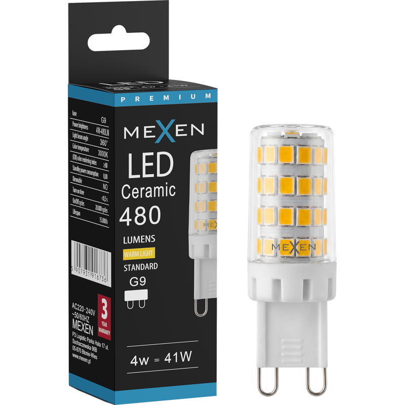 Mexen Aura LED-Glühbirne G9, 4W, Warm - 3000K, 480 lm - L121-G9-0430-01