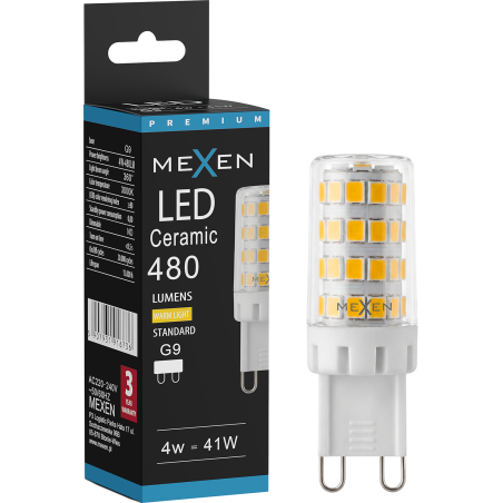 Mexen Aura LED-Glühbirne G9, 4W, Warm - 3000K, 480 lm - L121-G9-0430-01