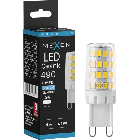 Mexen Aura LED-Glühbirne G9, 4W, Kalt - 6500K, 490 lm - L121-G9-0465-01