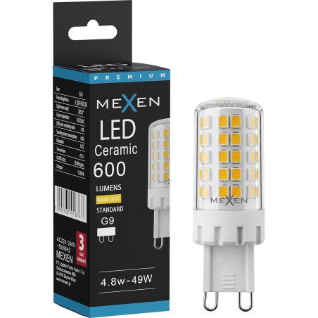 Mexen Aura LED-Glühbirne G9, 4,8W, Warm - 3000K, 600 lm - L121-G9-0530-01