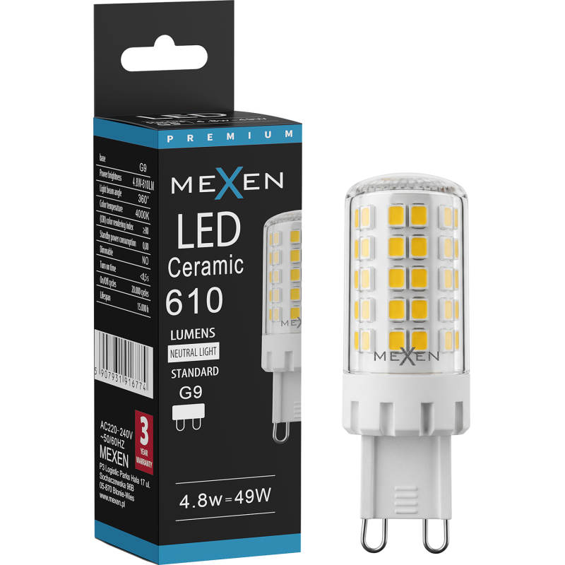 Mexen Aura LED-Glühbirne G9, 4,8W, Neutral - 4000K, 610 lm - L121-G9-0540-01