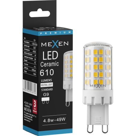 Mexen Aura LED-Glühbirne G9, 4,8W, Neutral - 4000K, 610 lm - L121-G9-0540-01