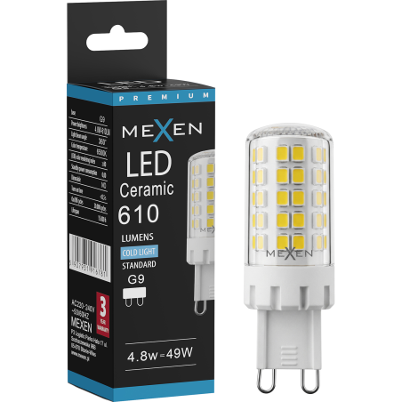 Mexen Aura LED-Glühbirne G9, 4,8W, Kalt - 6500K, 610 lm - L121-G9-0565-01