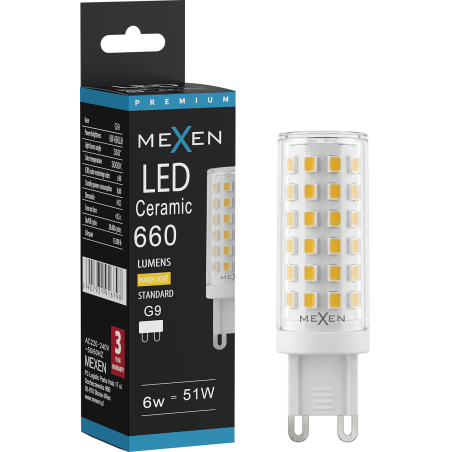 Mexen Aura LED-Lampe G9, 6W, Warm - 3000K, 660 lm - L121-G9-0630-01