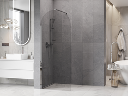Mexen Kioto-Q Duschwand Walk-in 90 x 200 cm, transparent 8 mm, chrom - 800-090-101-01-00-Q