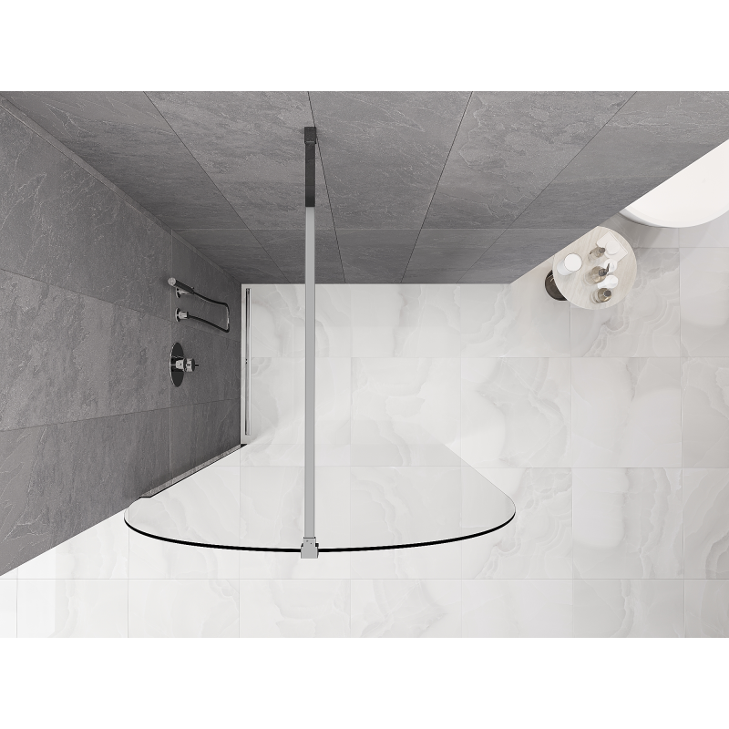 Mexen Kioto-Q Duschwand Walk-in 100 x 200 cm, transparent 8 mm, Chrom - 800-100-101-01-00-Q