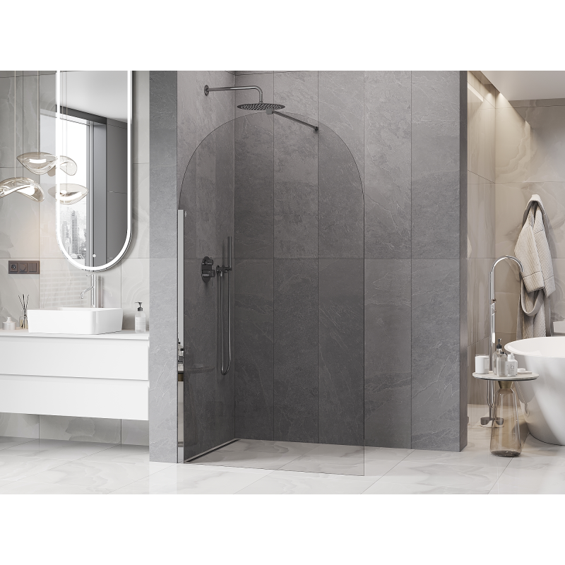 Mexen Kioto-Q Duschwand Walk-in 110 x 200 cm, transparent 8 mm, Chrom - 800-110-101-01-00-Q