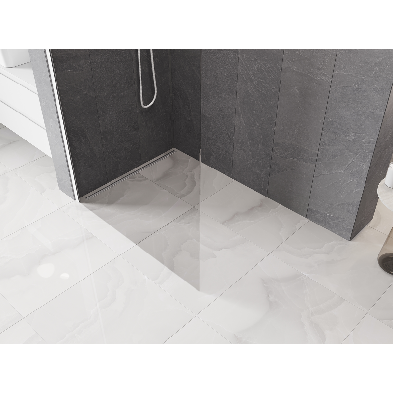 Mexen Kioto-Q Duschwand Walk-in 100 x 200 cm, transparent 8 mm, weiß - 800-100-101-20-00-Q