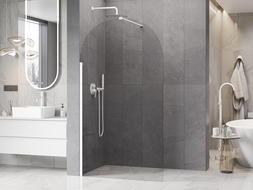 Mexen Kioto-Q Duschteiler Walk-in 120 x 200 cm, transparent 8 mm, weiß - 800-120-101-20-00-Q