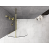 Mexen Kioto-Q Duschwand Walk-in 80 x 200 cm, transparent 8 mm, gold - 800-080-101-50-00-Q