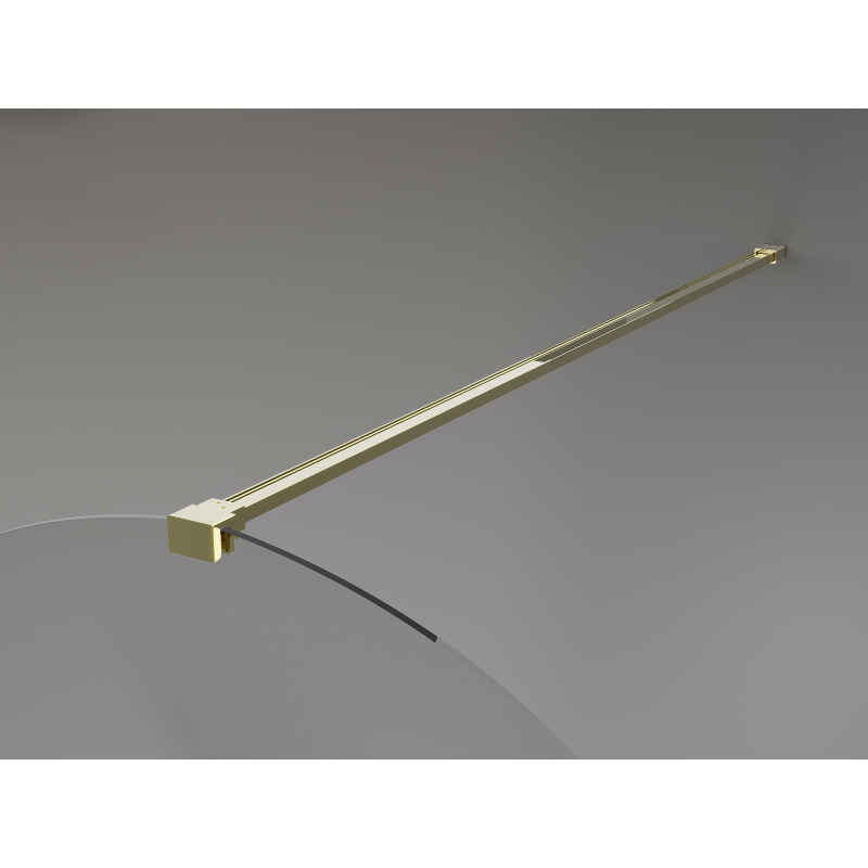 Mexen Kioto-Q Duschwand Walk-in 80 x 200 cm, transparent 8 mm, gold - 800-080-101-50-00-Q