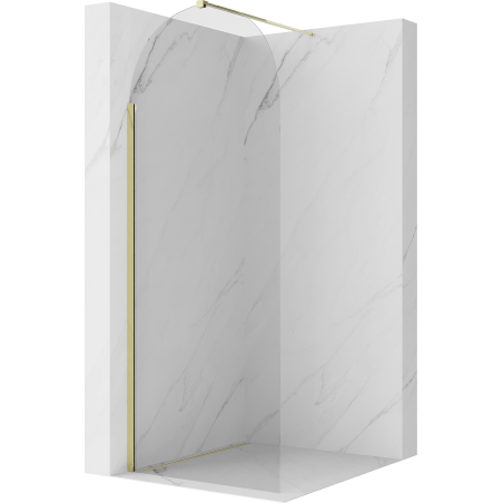 Mexen Kioto-Q Duschwand Walk-in 90 x 200 cm, transparent 8 mm, gold - 800-090-101-50-00-Q