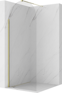 Mexen Kioto-Q Duschwand Walk-in 90 x 200 cm, transparent 8 mm, gold - 800-090-101-50-00-Q
