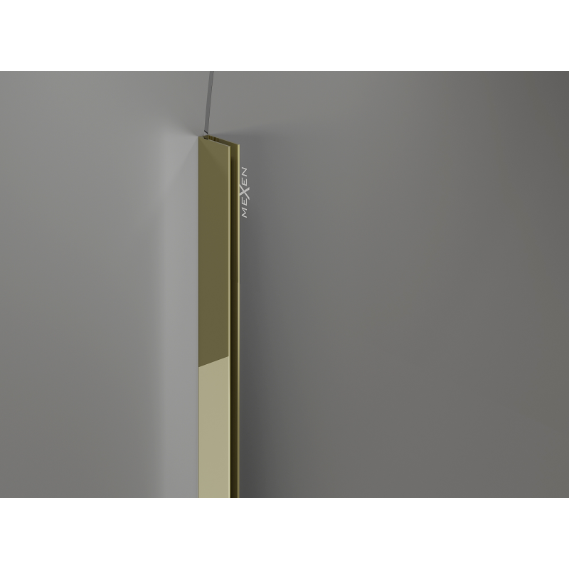 Mexen Kioto-Q Duschwand Walk-in 110 x 200 cm, transparent 8 mm, gold - 800-110-101-50-00-Q