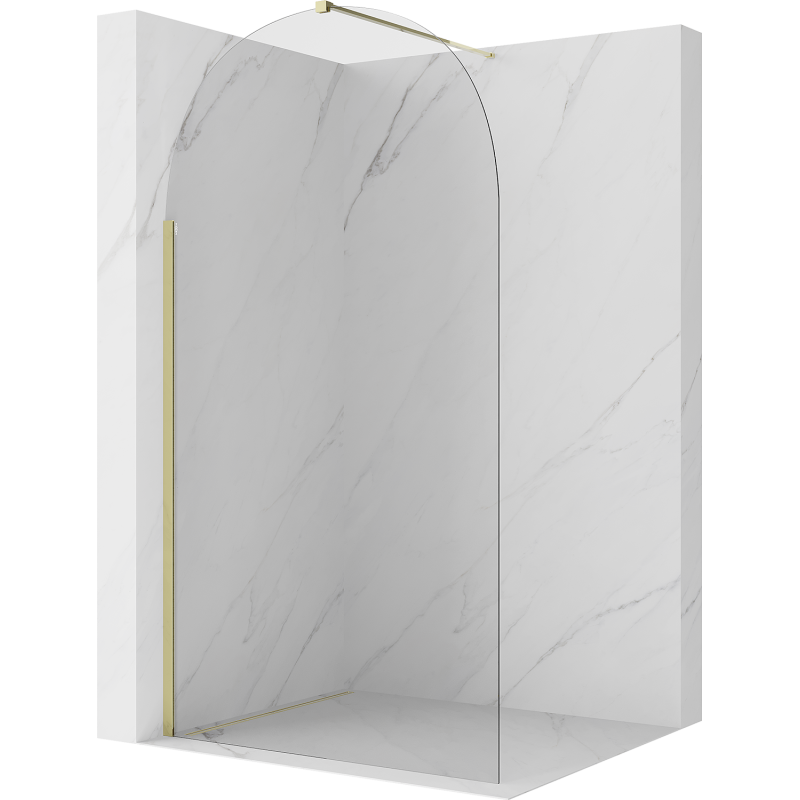 Mexen Kioto-Q Duschwand Walk-in 110 x 200 cm, transparent 8 mm, gold - 800-110-101-50-00-Q