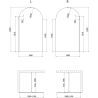 Mexen Kioto-Q Duschwand Walk-in 110 x 200 cm, transparent 8 mm, gold - 800-110-101-50-00-Q
