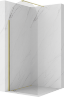 Mexen Kioto-Q Duschwand Walk-in 80 x 200 cm, transparent 8 mm, gold gebürstet - 800-080-101-55-00-Q