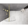 Mexen Kioto-Q Duschwand Walk-in 90 x 200 cm, transparent 8 mm, gold gebürstet - 800-090-101-55-00-Q