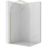 Mexen Kioto-Q Duschwand Walk-in 100 x 200 cm, transparent 8 mm, gebürstetes Gold - 800-100-101-55-00-Q