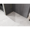 Mexen Kioto-Q Duschwand Walk-in 100 x 200 cm, transparent 8 mm, gebürstetes Gold - 800-100-101-55-00-Q